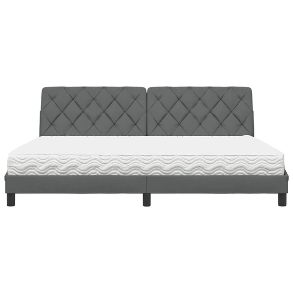 Bett mit Matratze Dunkelgrau 200x200 cm