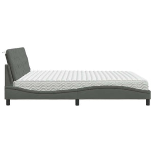Bett mit Matratze Dunkelgrau 200x200 cm