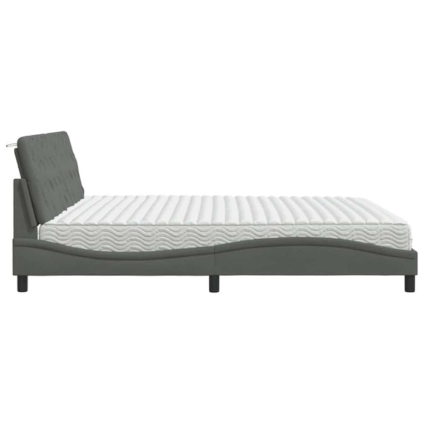 Bett mit Matratze Dunkelgrau 200x200 cm