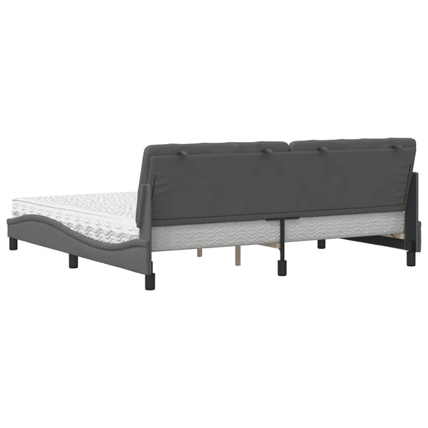 Bett mit Matratze Dunkelgrau 200x200 cm