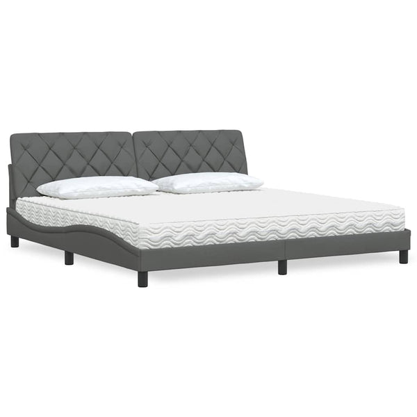 Bett mit Matratze Dunkelgrau 200x200 cm
