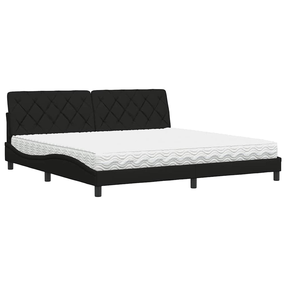 Bett mit Matratze Schwarz 200x200 cm