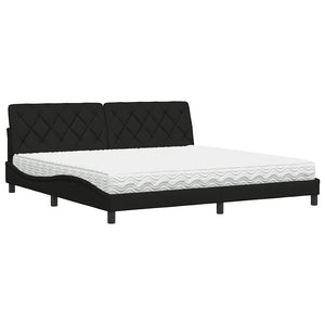 Bett mit Matratze Schwarz 200x200 cm