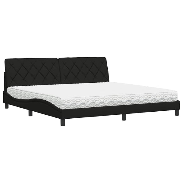Bett mit Matratze Schwarz 200x200 cm