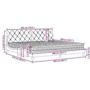 Bett mit Matratze Schwarz 200x200 cm