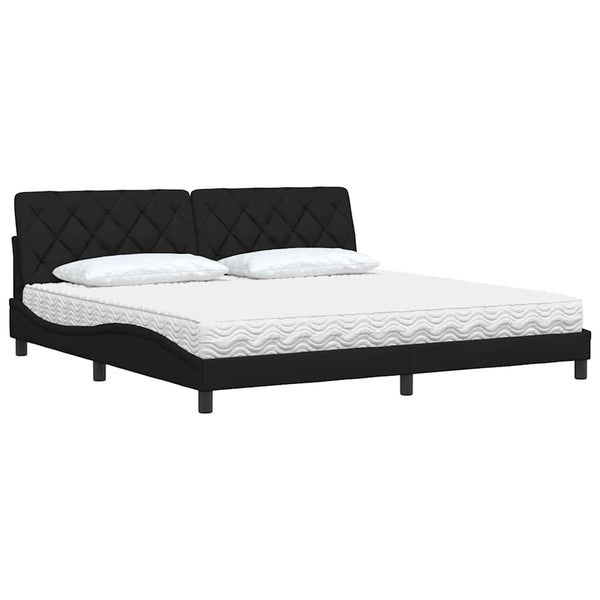 Bett mit Matratze Schwarz 200x200 cm