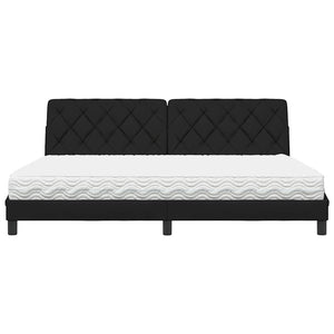Bett mit Matratze Schwarz 200x200 cm