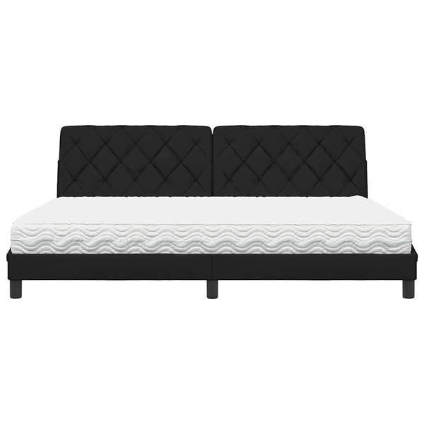 Bett mit Matratze Schwarz 200x200 cm