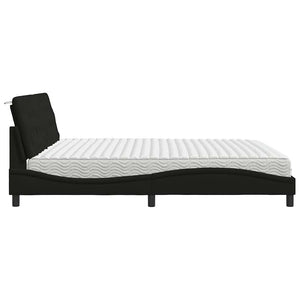 Bett mit Matratze Schwarz 200x200 cm