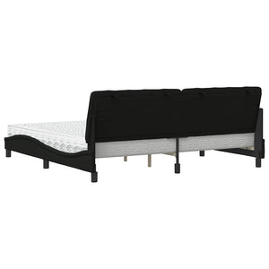 Bett mit Matratze Schwarz 200x200 cm