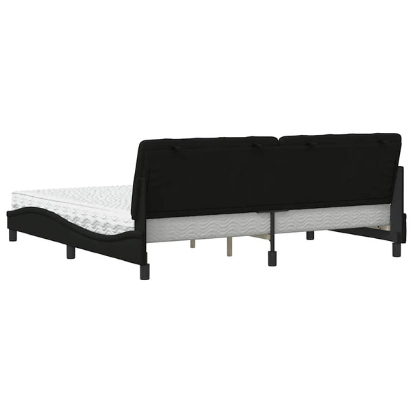 Bett mit Matratze Schwarz 200x200 cm
