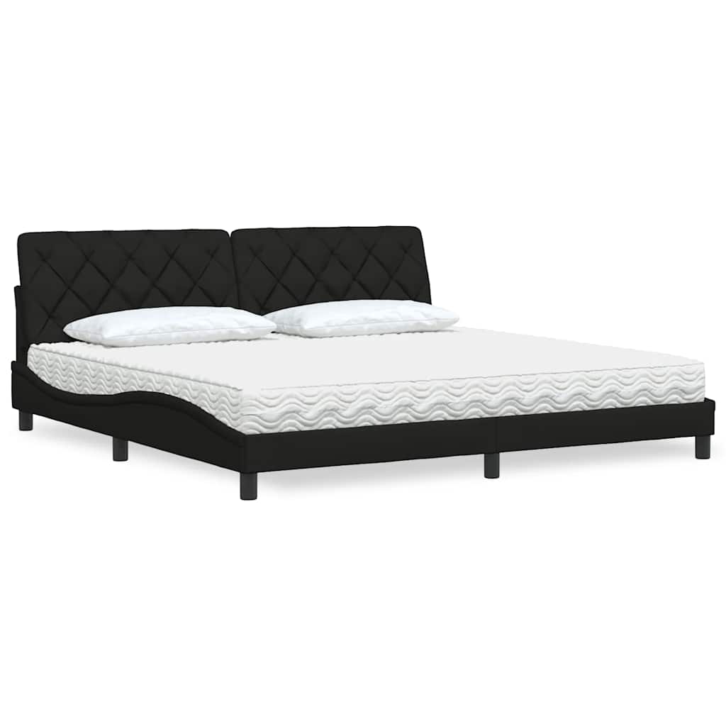 Bett mit Matratze Schwarz 200x200 cm