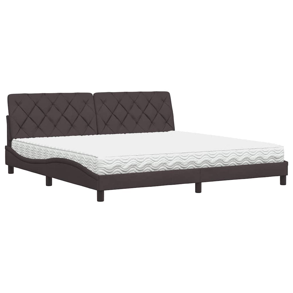 Bett mit Matratze Dunkelbraun 200x200 cm
