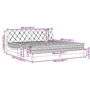 Bett mit Matratze Dunkelbraun 200x200 cm