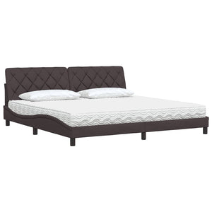 Bett mit Matratze Dunkelbraun 200x200 cm