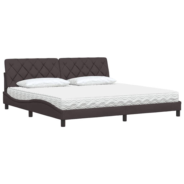 Bett mit Matratze Dunkelbraun 200x200 cm