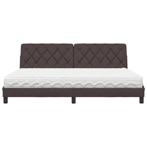 Bett mit Matratze Dunkelbraun 200x200 cm