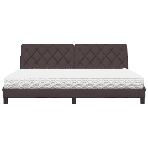 Bett mit Matratze Dunkelbraun 200x200 cm