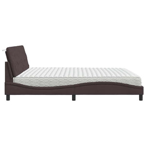 Bett mit Matratze Dunkelbraun 200x200 cm