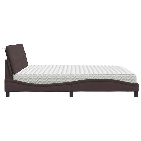 Bett mit Matratze Dunkelbraun 200x200 cm
