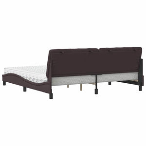 Bett mit Matratze Dunkelbraun 200x200 cm