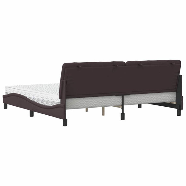 Bett mit Matratze Dunkelbraun 200x200 cm