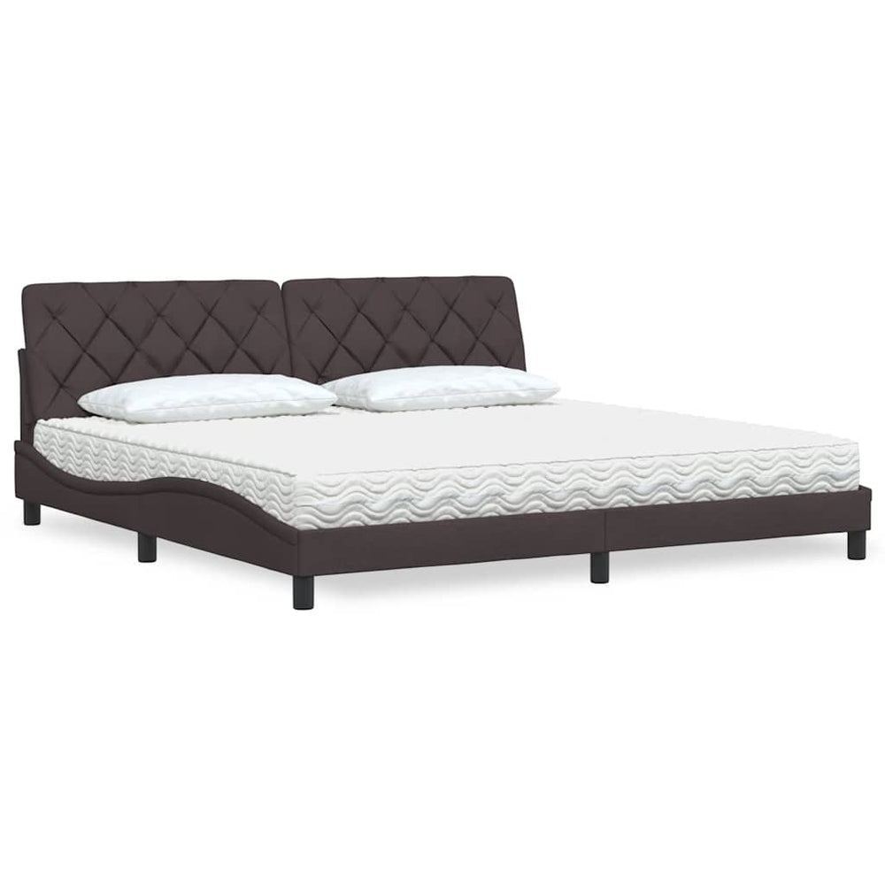 Bett mit Matratze Dunkelbraun 200x200 cm
