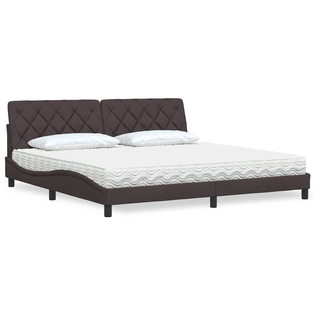 Bett mit Matratze Dunkelbraun 200x200 cm