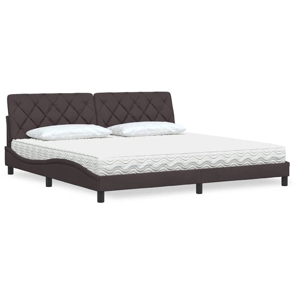 Bett mit Matratze Dunkelbraun 200x200 cm