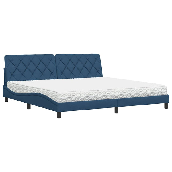 Bett mit Matratze Blau 200x200 cm