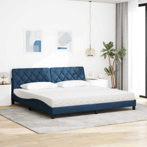 Bett mit Matratze Blau 200x200 cm