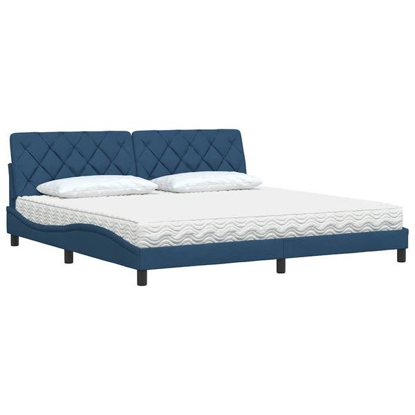 Bett mit Matratze Blau 200x200 cm