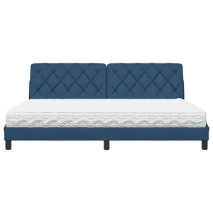 Bett mit Matratze Blau 200x200 cm