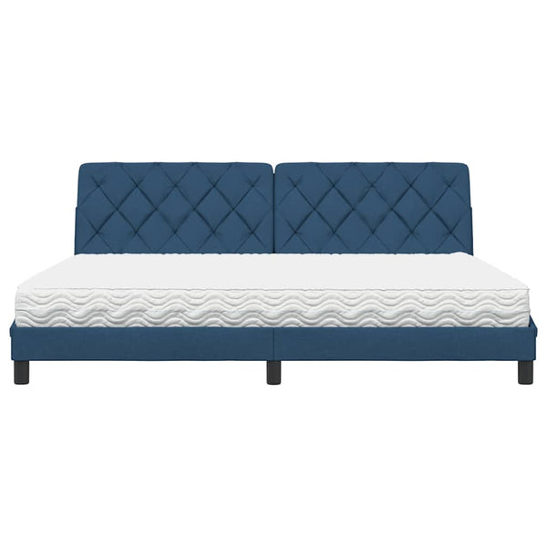 Bett mit Matratze Blau 200x200 cm