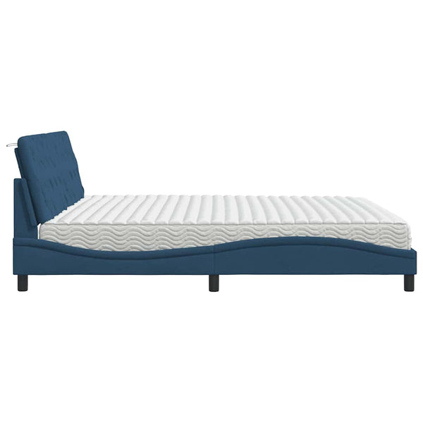 Bett mit Matratze Blau 200x200 cm
