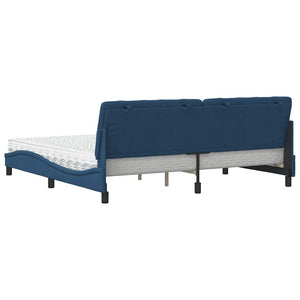 Bett mit Matratze Blau 200x200 cm