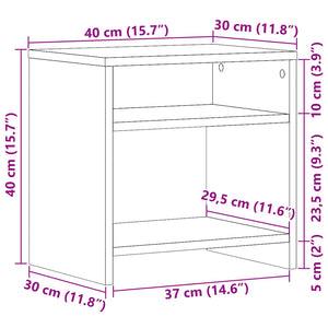 Nachttisch Altholz-Optik 40x30x40 cm