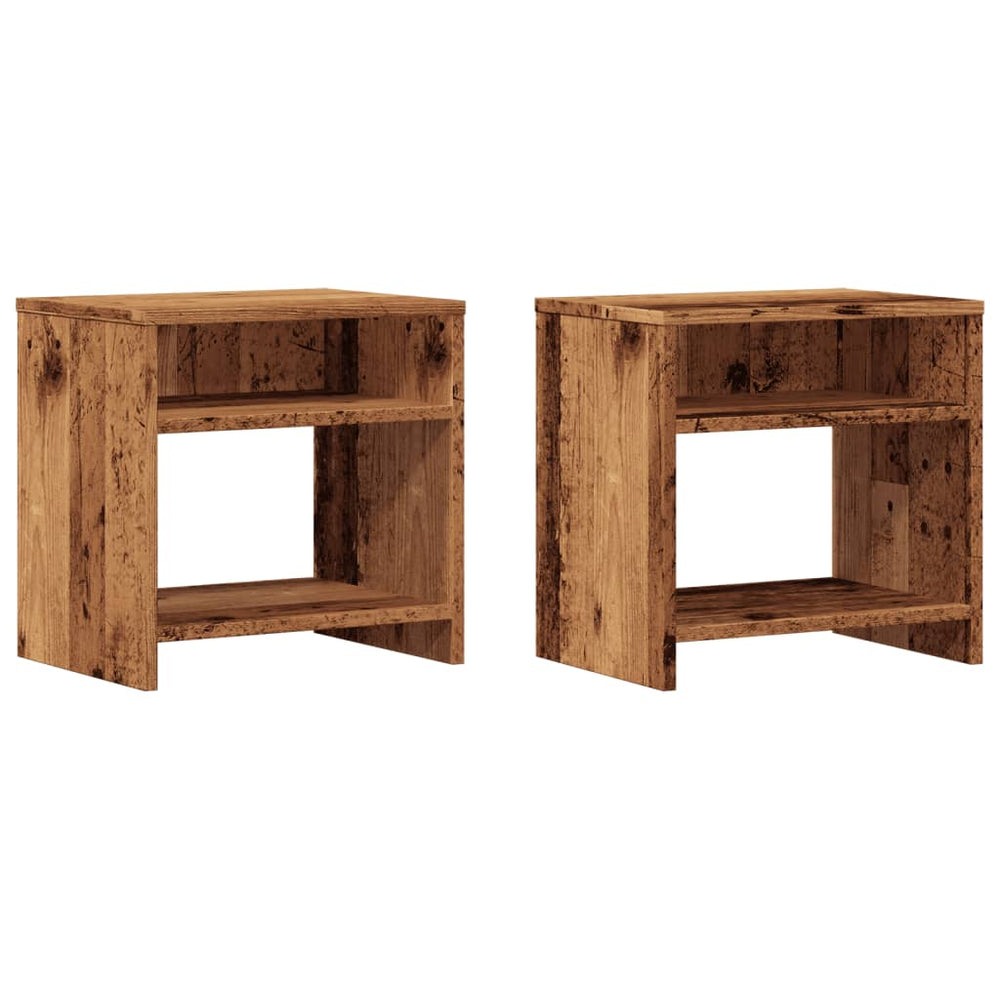 Nachttische 2er Set Altholz-Optik