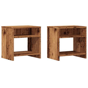 Nachttische 2er Set Altholz-Optik
