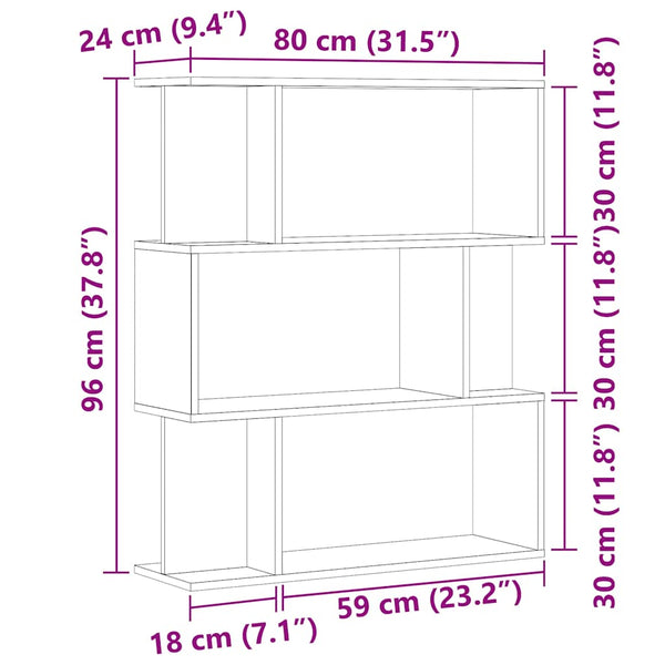 Bücherregal Altholz-Optik 80x96 cm