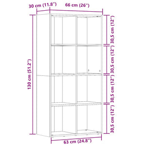 Bücherregal Altholz-Optik, 130 cm hoch