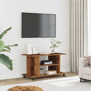 TV-Regal Altholz-Optik mit Rollen 80x40 cm