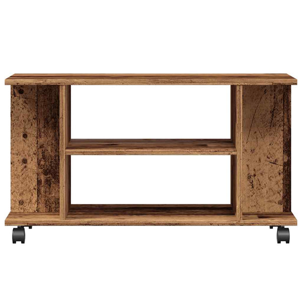 TV-Regal Altholz-Optik mit Rollen 80x40 cm