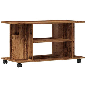 TV-Regal Altholz-Optik mit Rollen 80x40 cm