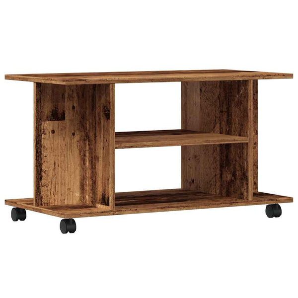 TV-Regal Altholz-Optik mit Rollen 80x40 cm