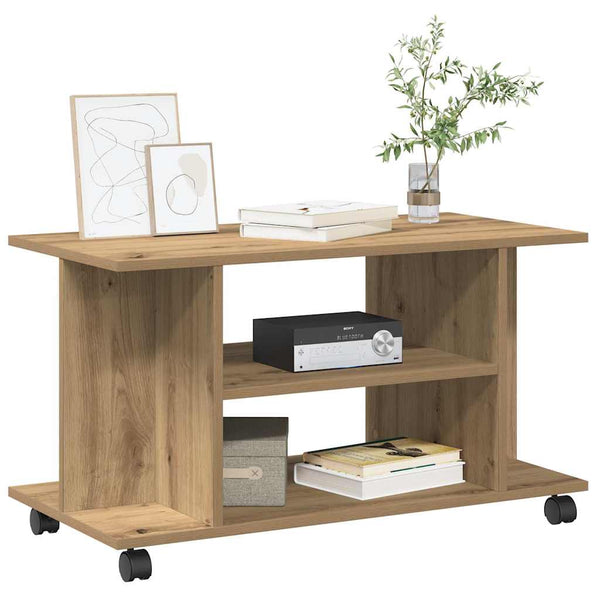TV-Regal Artisan Eiche 80 cm mit Rollen
