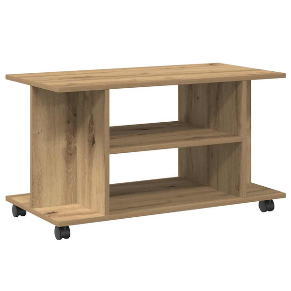 TV-Regal Artisan Eiche 80 cm mit Rollen