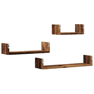 Wandregale 3er Set Altholz-Optik