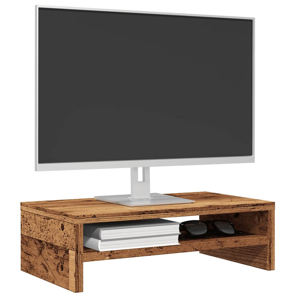 vidaXL Support d'écran aspect bois de récupération 42x24x13 cm Bois d'ingénierie