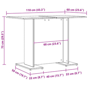 Esstisch Altholz-Optik 110x60 cm